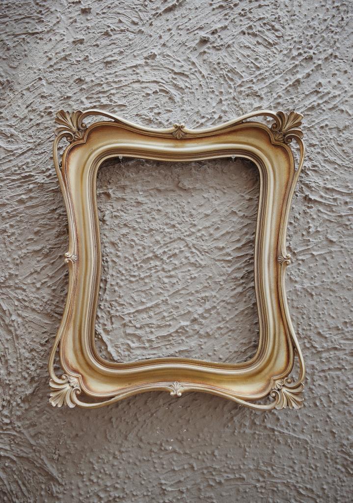 wooden frame on stucco background